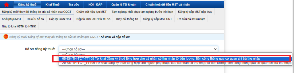 2 Cách đăng ký mã số thuế cá nhân cho người lao động cách 1 bước 3