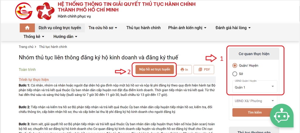 Cách đăng ký hộ kinh doanh cá thể online (qua mạng) bước 6