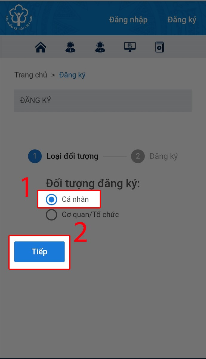 Đăng ký tài khoản VssID trên điện thoại bước 3